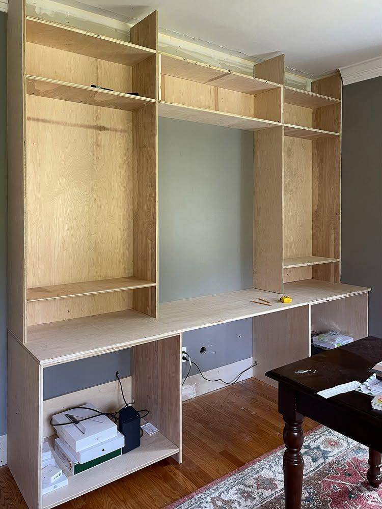 Bespoke shelving unit and desk in Wakefield